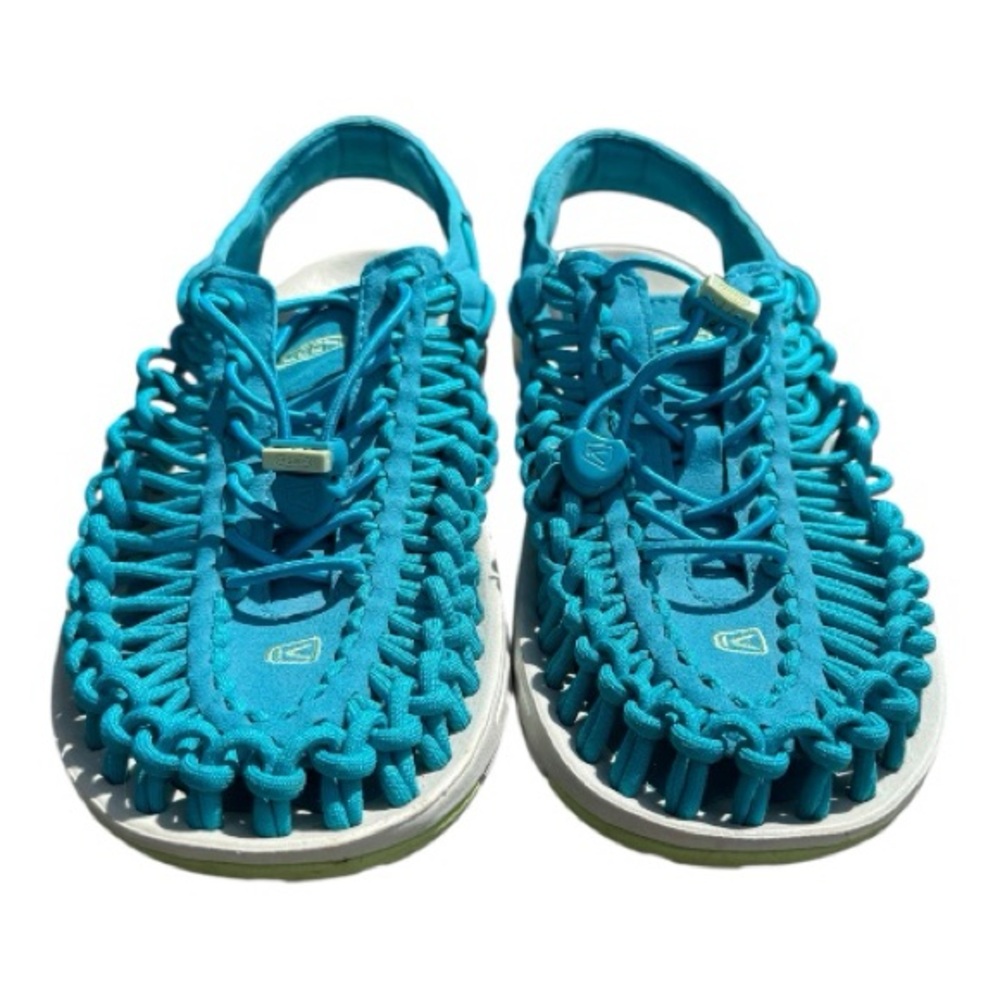 KEEN UNEEK Sandals Woman’s 9.5 Teal Two Cord Outdoor Comfort Slip On Casual - Picture 2 of 11